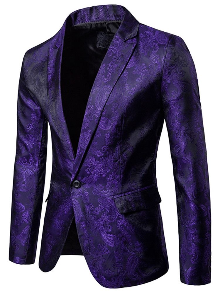 Lapel Vogue Print Slim Small Size Tuxedo Blazer For Menn