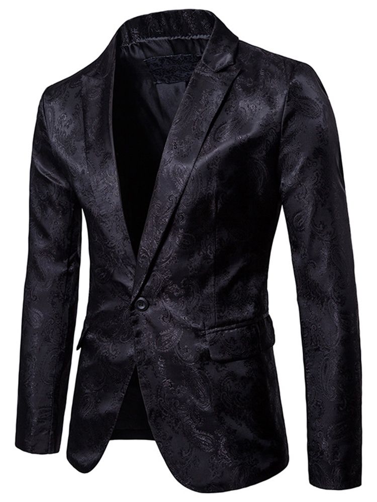 Lapel Vogue Print Slim Small Size Tuxedo Blazer For Menn