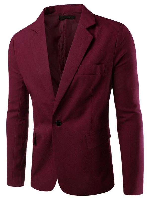 Multi-color Notched Lapel Slim Herre Casual Blazer