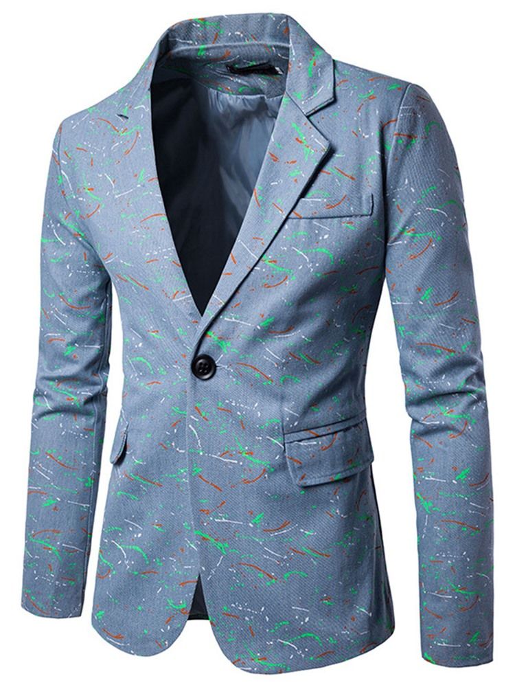 Notched Lapel Slim Herre Casual Blazer