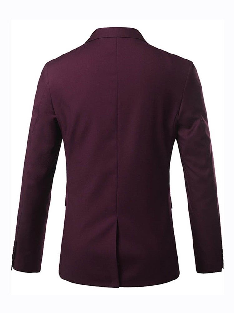 One Button Plain Slim Blazer For Menn