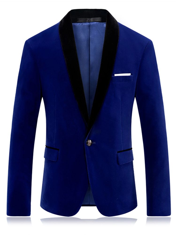 Patched Lapel Vogue Slim Blazer For Menn