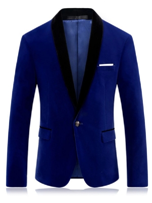 Patched Lapel Vogue Slim Blazer For Menn