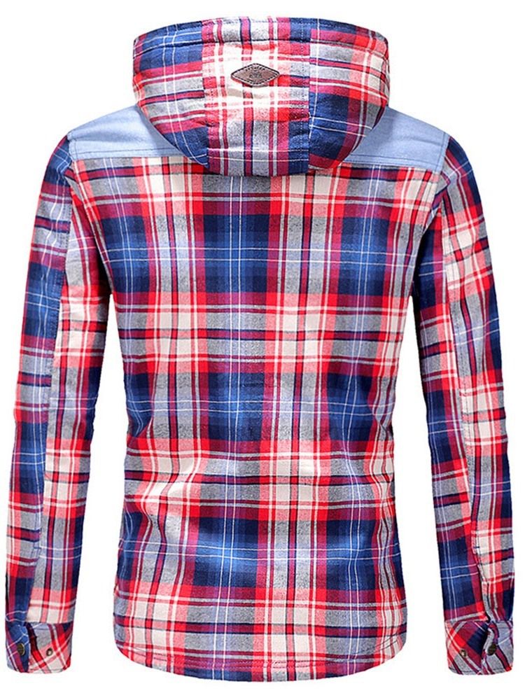 Plaid Fleece Patchwork Winter Casual Herre Jacket