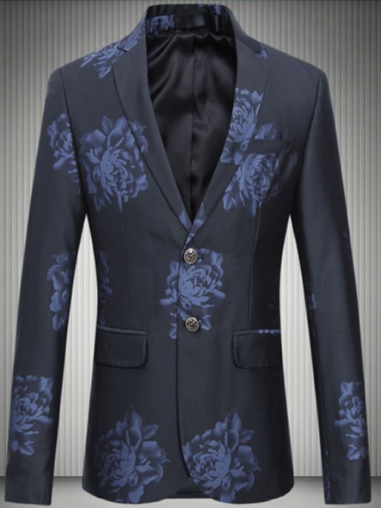 Pluss Størrelse Print Blazer For Menn