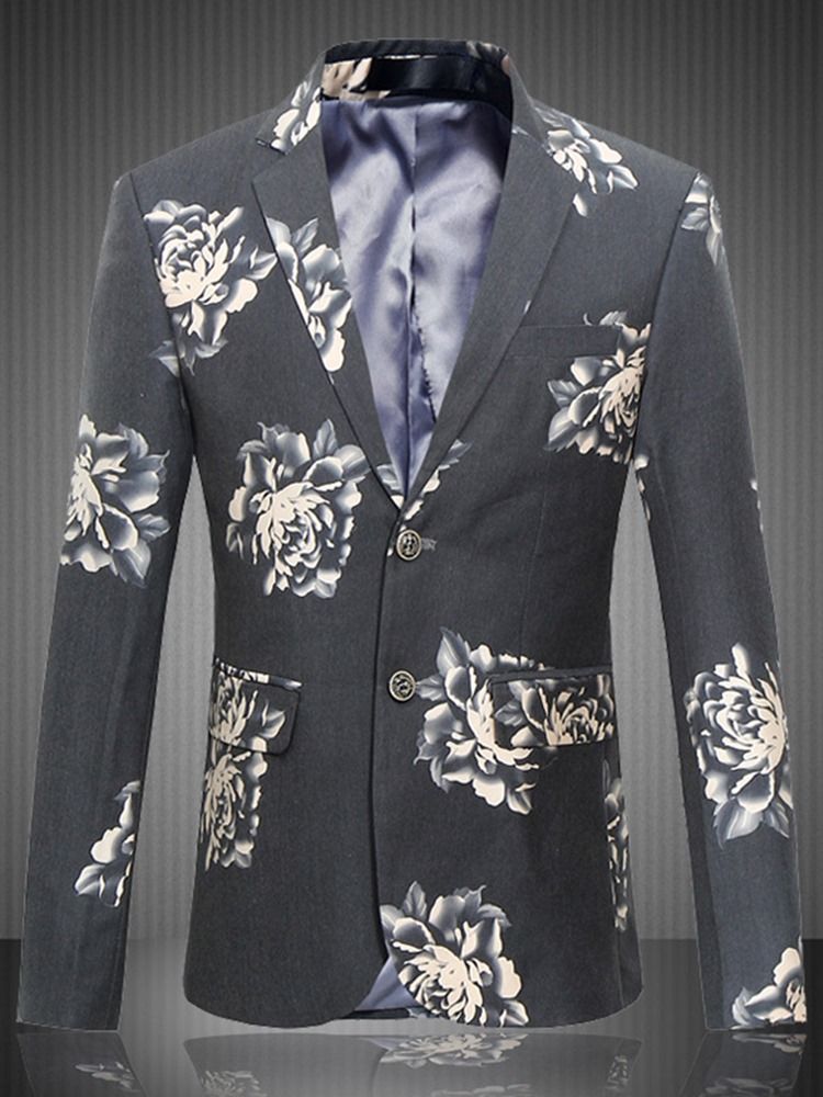 Pluss Størrelse Print Blazer For Menn