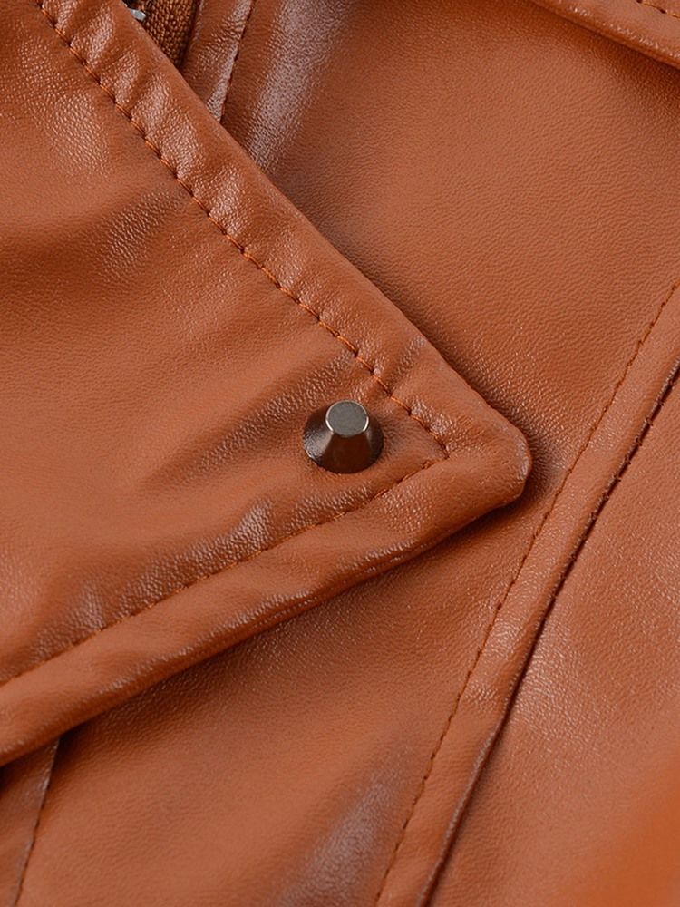 Standard Pu Slim Jacket For Kvinner