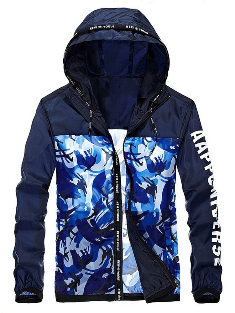 Thin Camouflage Hooded Casual Jacket For Menn