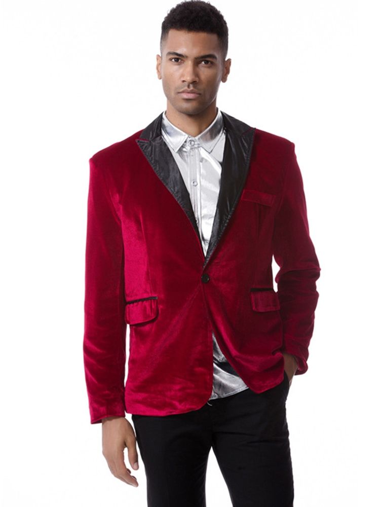 Vanlig Corduroy Notched Lapel Single-breasted Vogue Slim Men Blazer