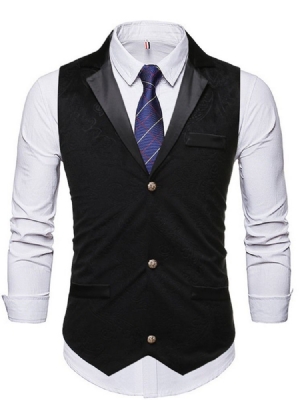 Vanlig Knapp Casual Vest For Menn