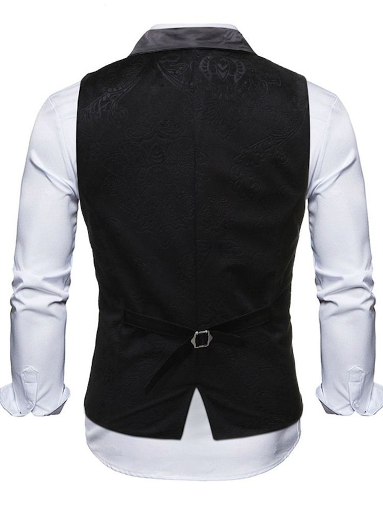 Vanlig Knapp Casual Vest For Menn