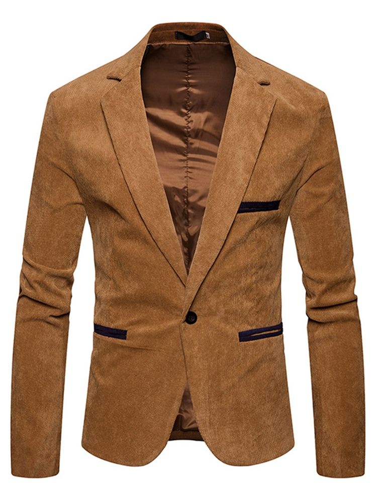 Vanlig Slim Fit Menns Jakke Blazer Med En Knapp