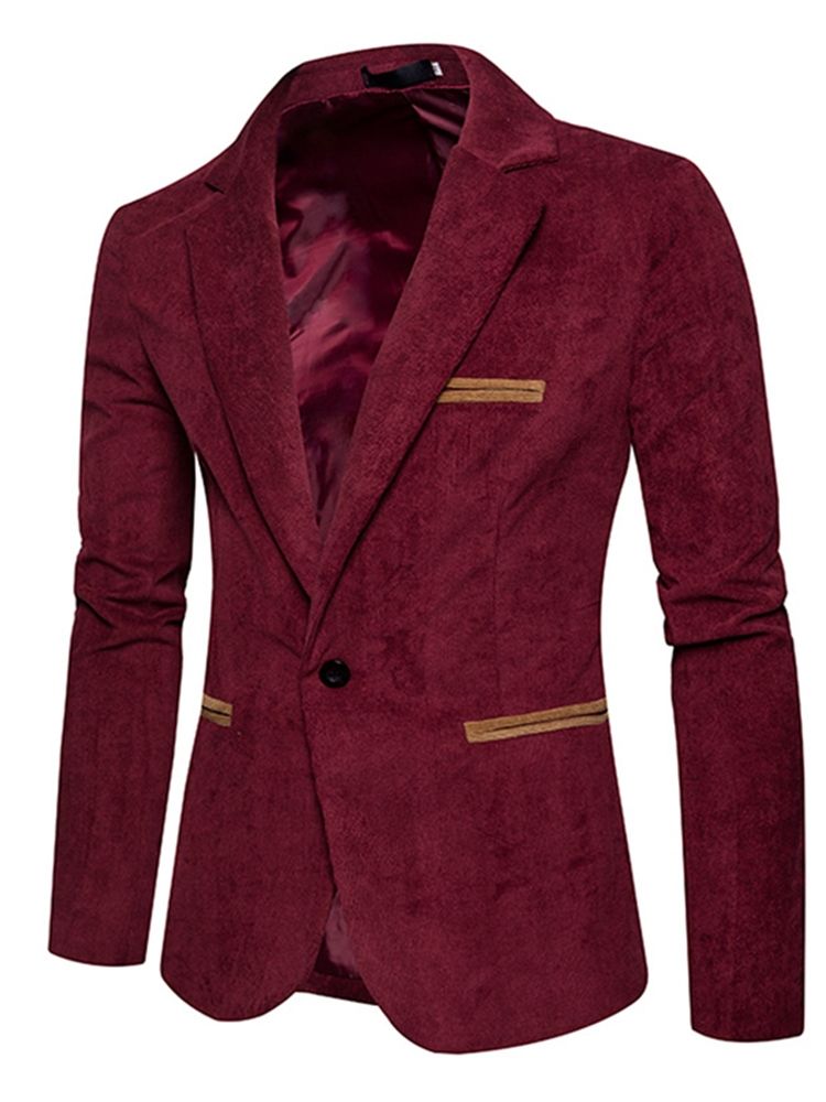 Vanlig Slim Fit Menns Jakke Blazer Med En Knapp