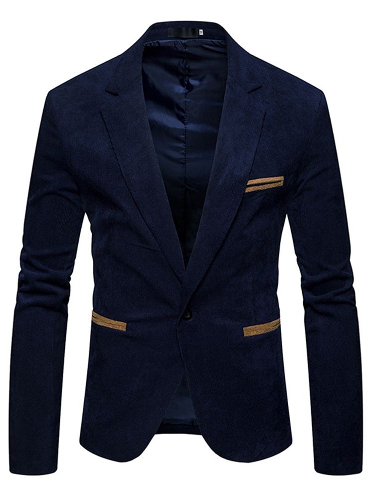 Vanlig Slim Fit Menns Jakke Blazer Med En Knapp