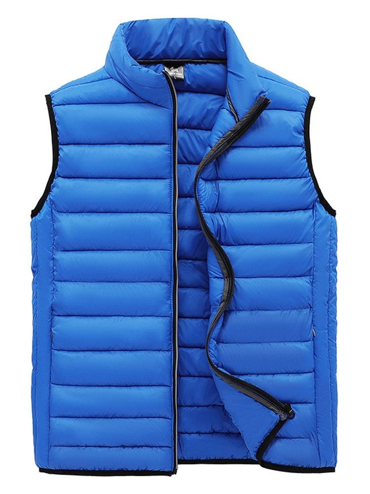 Vanlig Tykk Stativ Krage For Menn Fall Casual Vest