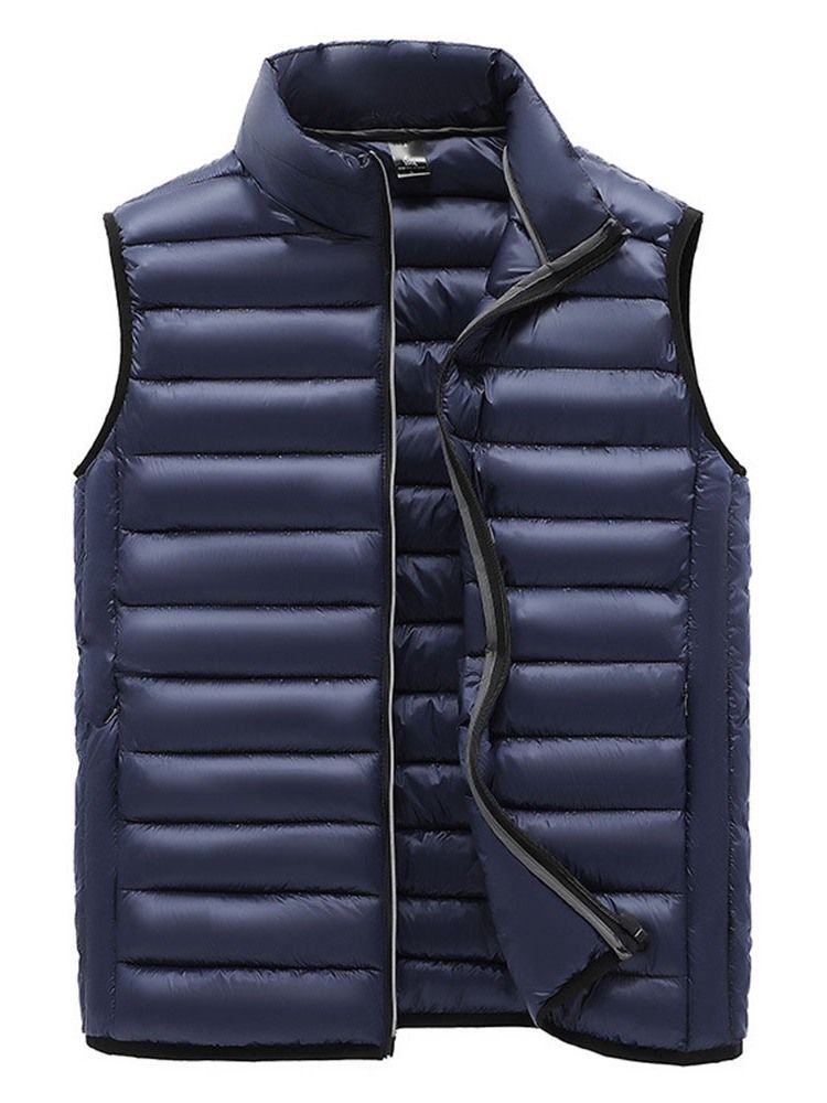 Vanlig Tykk Stativ Krage For Menn Fall Casual Vest