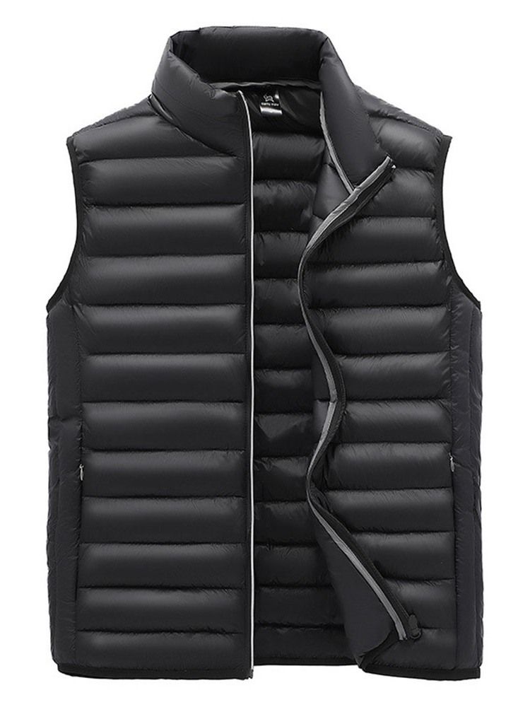 Vanlig Tykk Stativ Krage For Menn Fall Casual Vest